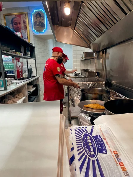 Naples Italy April 2022 Antica Pizza Fritta Zia Esterina Sorbillo — Foto de Stock