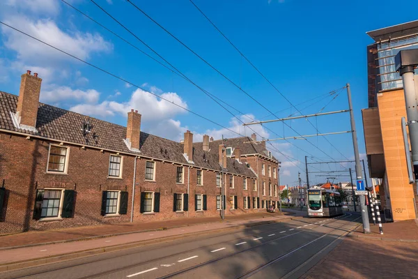 Schiedam Oct 2021 Electric Lightrail Tram Operating Town Schiedam Netherlands — Fotografia de Stock