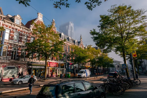 Rotterdam Netherlands October 2021 Street View Generic Architecture Downtown Rotterdam — стоковое фото