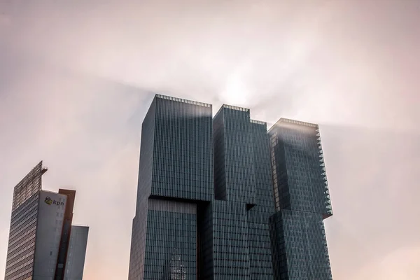 Rotterdam Netherlands October 2021 Modern Business Towers Located Bank Nieuwe — Fotografia de Stock