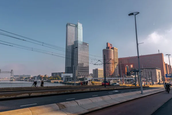 Rotterdam Netherlands October 2021 Modern Business Towers Located Bank Nieuwe — Stock Photo, Image