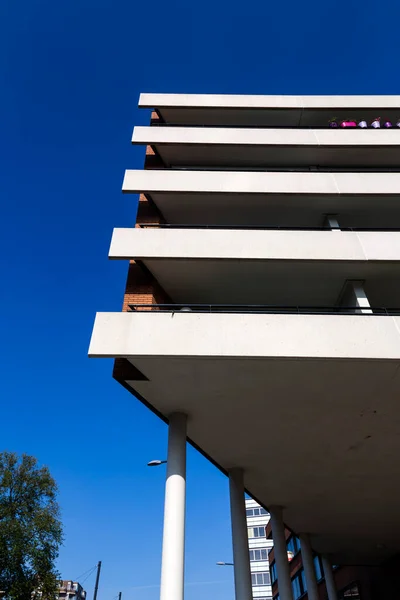 Vista Rua Arquitetura Moderna Com Torres Negócios Centro Roterdão Roterdão — Fotografia de Stock