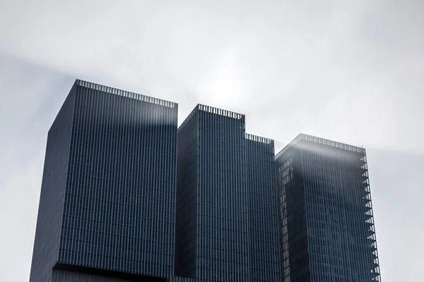 Modern Business Towers Located Bank Nieuwe Maas River Rotterdam Netherlands — Fotografia de Stock