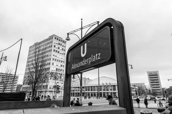 Berlin Germany Dec 2021 Subway Station Entrance Location Sign Berlin — стоковое фото