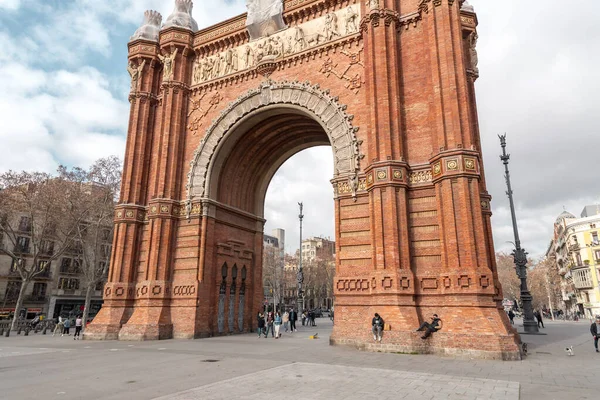 Barcelona Spain February 2022 Triumphal Arch Arc Triomf Catalan Built — Foto de Stock