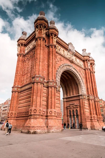 Barcelona Spain February 2022 Triumphal Arch Arc Triomf Catalan Built — Foto de Stock