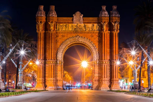 Barcelona Spanje Februari 2022 Triomfboog Arc Triomf Het Catalaans Gebouwd — Stockfoto