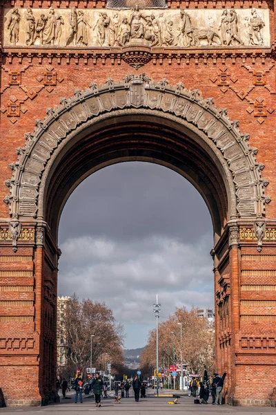 Barcelona Spain February 2022 Triumphal Arch Arc Triomf Catalan Built — Foto Stock