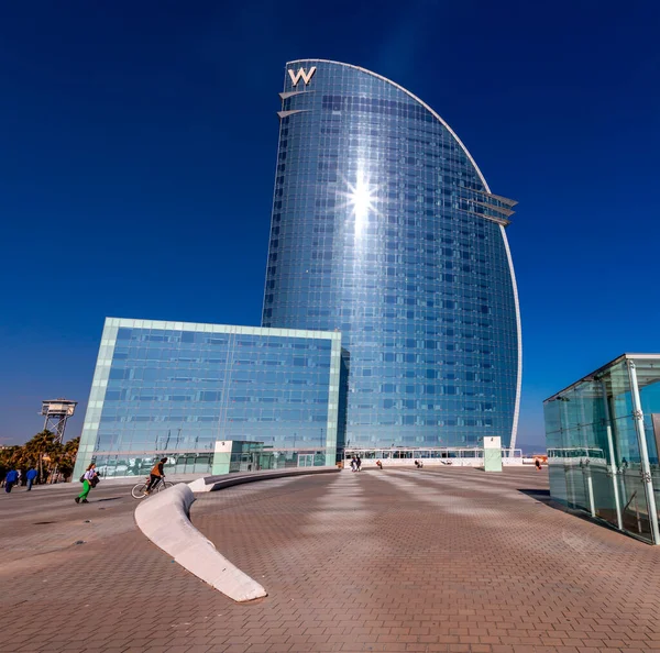 Barcelona Spanien Februari 2022 Utsikt Över Teh Hotel Barcelona Ligger — Stockfoto