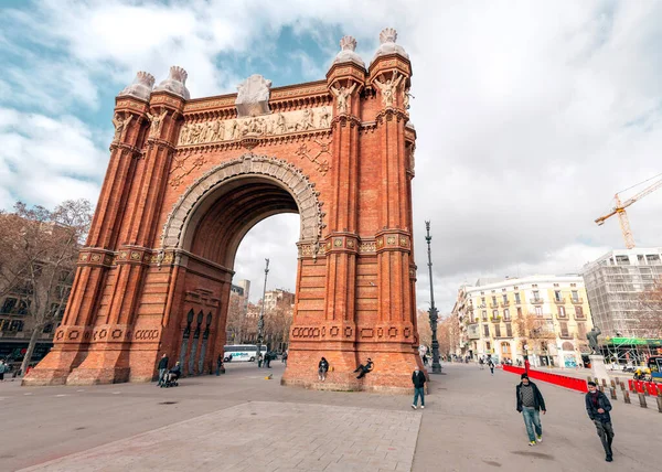 Barcelona Spain February 2022 Triumphal Arch Arc Triomf Catalan Built — Foto de Stock