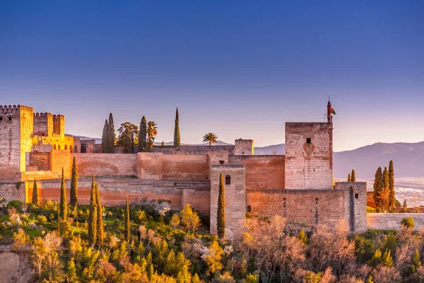 Alhambra Palác Pevnost Komplex Nachází Granadě Andalusie Španělsko Jeden Nejvýznamnějších — Stock fotografie