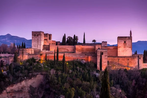 Альгамбра Дворцово Крепостной Комплекс Расположенный Гранаде Андалусия Испания Один Самых — стоковое фото