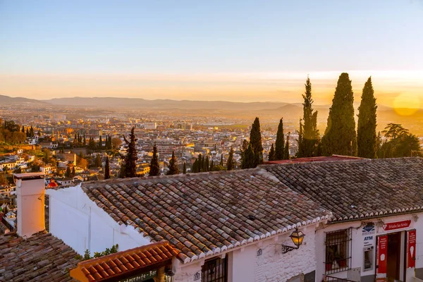 Granada Španělsko Února 2022 Letecký Pohled Budovy Historickém Městě Granada — Stock fotografie