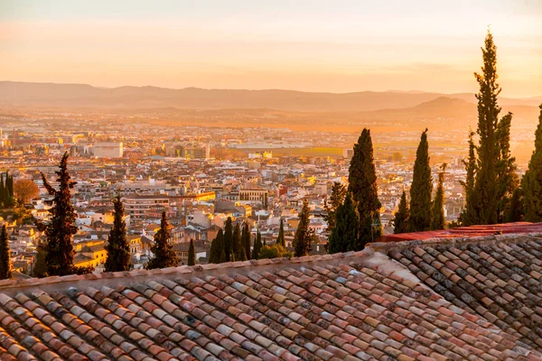 Granada Spanien Februar 2022 Luftaufnahme Der Gebäude Der Historischen Stadt — Stockfoto
