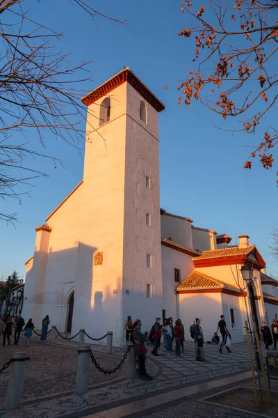 Granada Spagna Febbraio 2022 Chiesa San Nicolas Piazza Mirador Del — Foto Stock