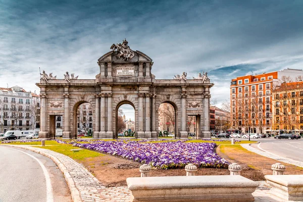 Puerta Alcala Una Porta Neoclassica Plaza Independencia Madrid Spagna — Foto Stock