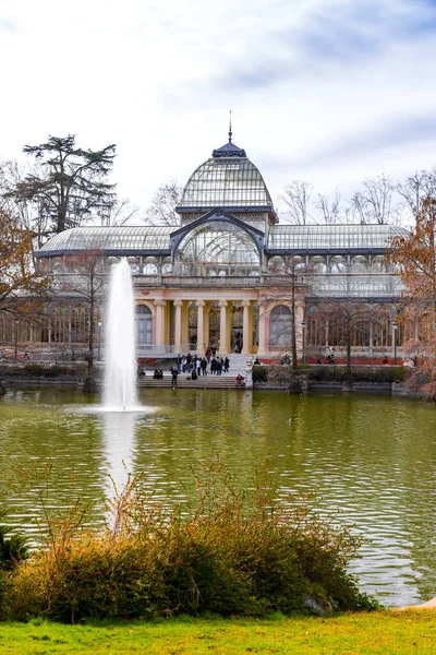 Palácio Cristal Palácio Vidro Conservatório Localizado Parque Buen Retiro Madrid — Fotografia de Stock