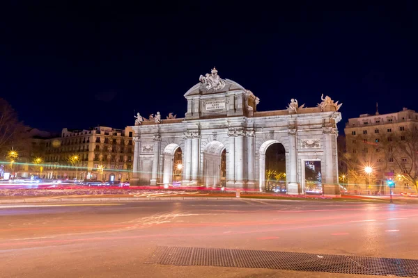 Puerta Alcala Jest Bramą Neoklasyczną Plaza Independencia Madrycie Hiszpania — Zdjęcie stockowe