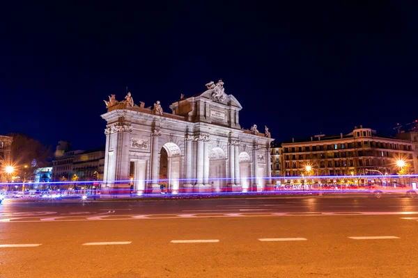 Madrid Spain Feb 2022 Puerta Alcala Neo Classical Gate Plaza — Stock Fotó