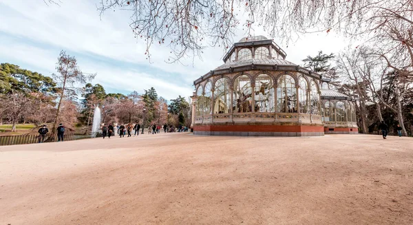 Madrid Spain Feb 2022 Palacio Cristal Glass Palace Conservatory Located — 스톡 사진