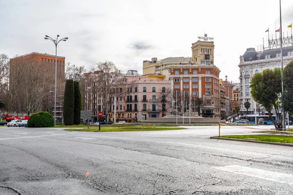 Madrid Spain Feb 2022 Generic Architecture Street View Madrid Capital — стоковое фото
