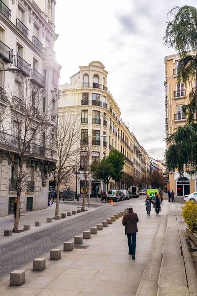 Madrid Espagne Février 2022 Architecture Générique Vue Sur Rue Depuis — Photo