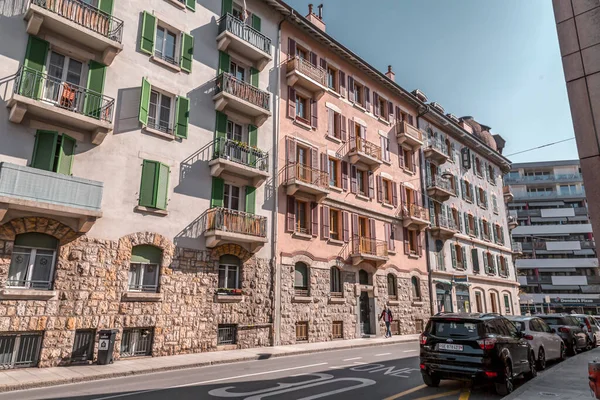 Geneva Switzerland Mar 2022 Generic Architecture Street View Geneva Switzerland — ストック写真