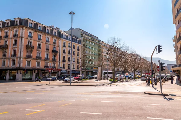 Geneva Switzerland Mar 2022 Generic Architecture Street View Geneva Switzerland — Stock Photo, Image