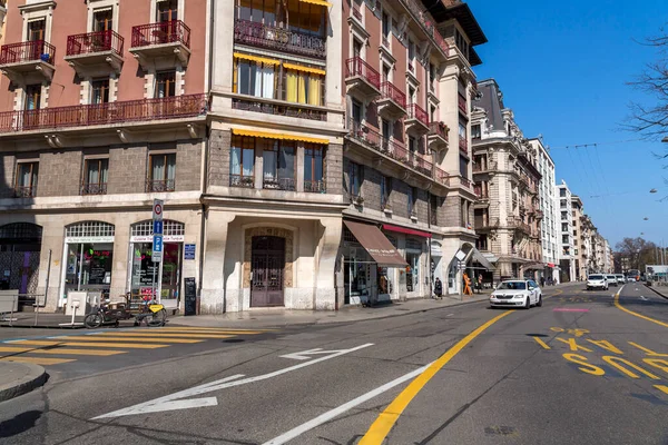 Geneva Switzerland Mar 2022 Generic Architecture Street View Geneva Switzerland — Stock fotografie