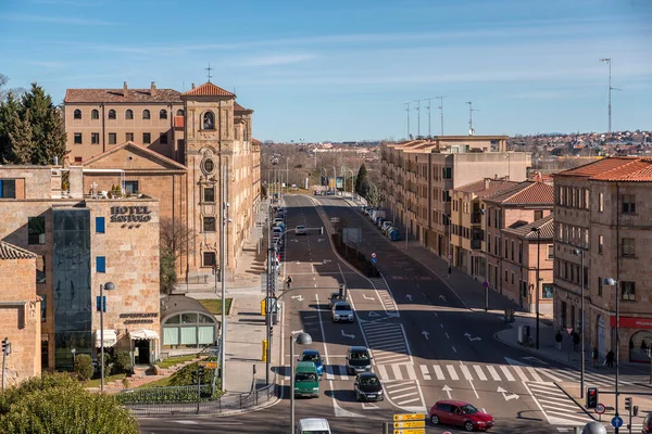 Salamanca Španělsko Feb 2022 Obecná Architektura Pohled Ulice Salamanca Historického — Stock fotografie