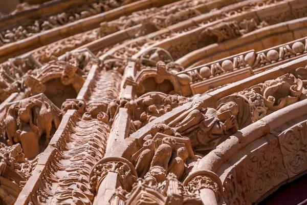 Salamanca Spanien Feb 2022 Arkitektonisk Detalj Från Den Nya Katedralen — Stockfoto