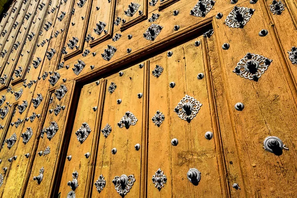 Detail Form Ancient Church Door Rusty Floral Decorations — Stock Photo, Image