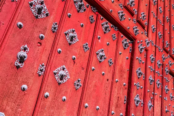 Detail Form Ancient Church Door Rusty Floral Decorations — Stock Photo, Image