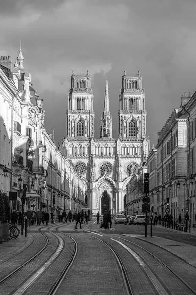 Орлеан Франция Января 2022 Года Cathedrale Sainte Crofd Orleans Римско — стоковое фото