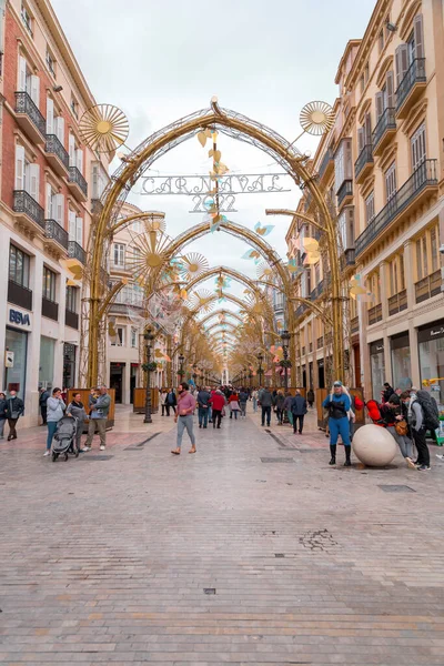 Málaga España Feb 2022 Calle Marques Larios Una Vibrante Calle —  Fotos de Stock