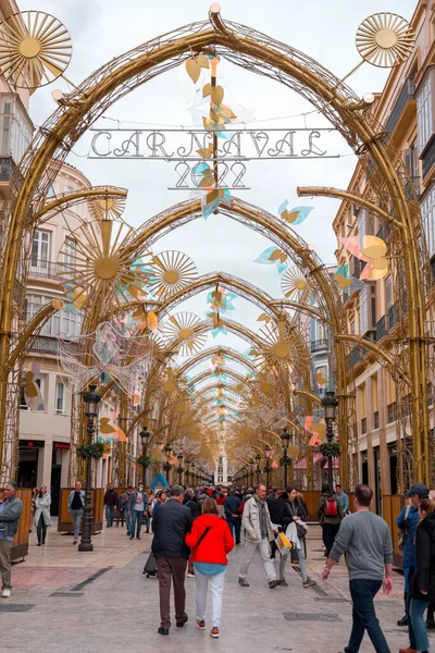 Málaga España Feb 2022 Calle Marques Larios Una Vibrante Calle —  Fotos de Stock