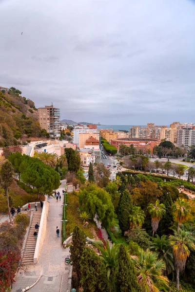 Malaga Spanien Feb 2022 Utsikt Ner Mot Kustområdena Malaga Andalusien — Stockfoto