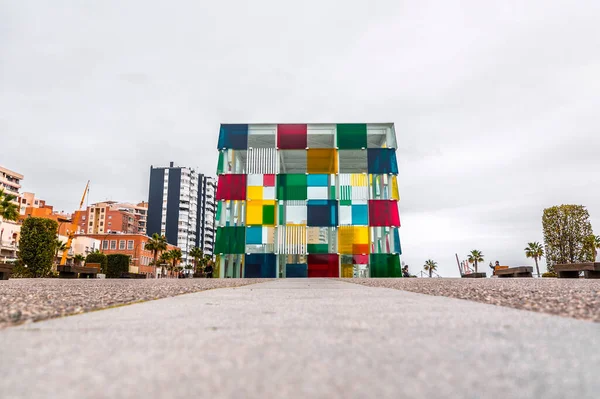 Malaga Hiszpania Feb 2022 Centrum Pompidou Jest Centrum Kultury Znaczącą — Zdjęcie stockowe