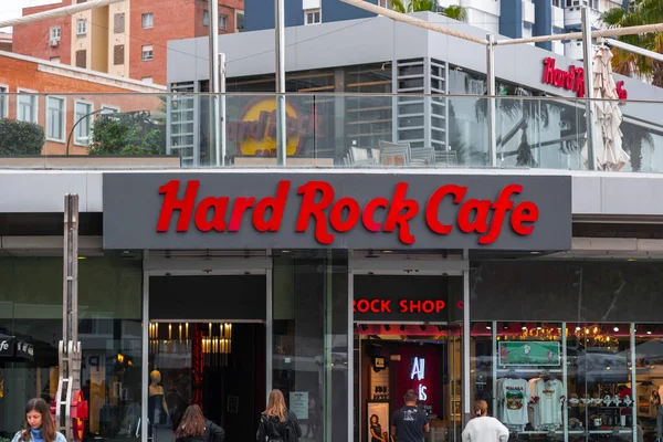 Malaga Španělsko Feb 2022 Vstup Logem Větev Malaga Hard Rock — Stock fotografie