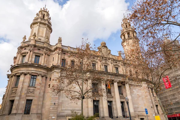 Barcelone Espagne Février 2022 Bâtiment Correos Correus Telegrafs Catalan Est — Photo