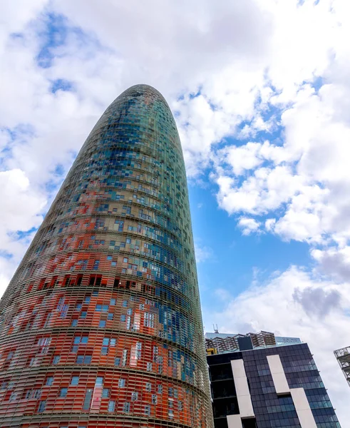 Barcelona Hiszpania Lutego 2022 Wieża Agbar Wysokości 144 Metrów Została — Zdjęcie stockowe