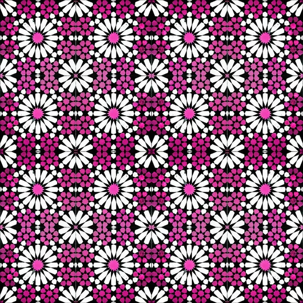 Andalusische Stijl Islamitische Keramische Tegels Naadloos Patroon Geometrische Herhaling Achtergrond — Stockfoto