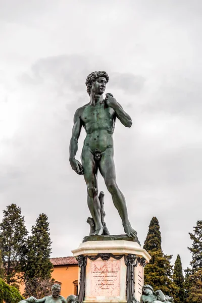 Florença Itália Apr 2022 Replica David Escultura Piazzale Michelangelo Uma — Fotografia de Stock