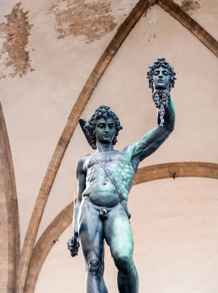 Florence Italie Avril 2022 Sculptures Loggia Dei Lanzi Bâtiment Sur — Photo