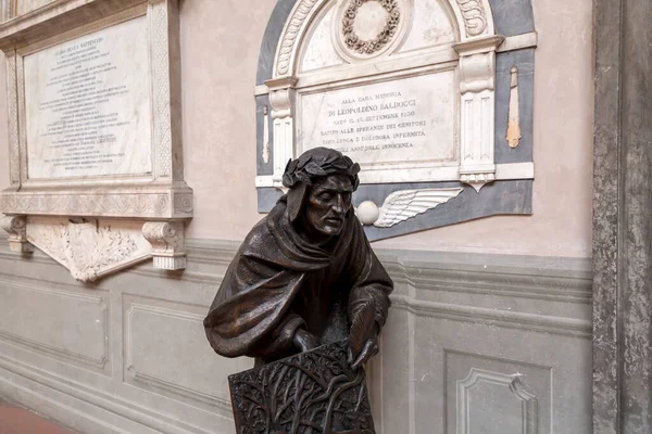 Florencia Italia Abril 2022 Escultura Bronce Dante Alighieri Legendario Poeta —  Fotos de Stock