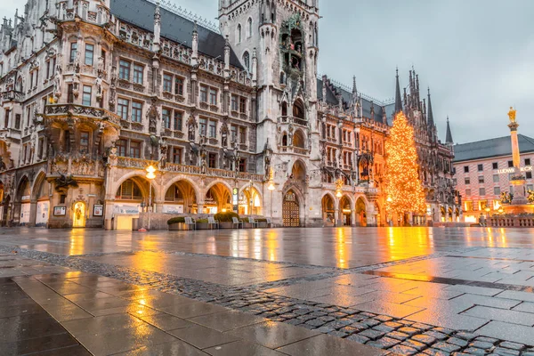 Munich Germany December 2021 Rathaus Glockenspiel Munich Tourist Attraction Clock — Stock Photo, Image