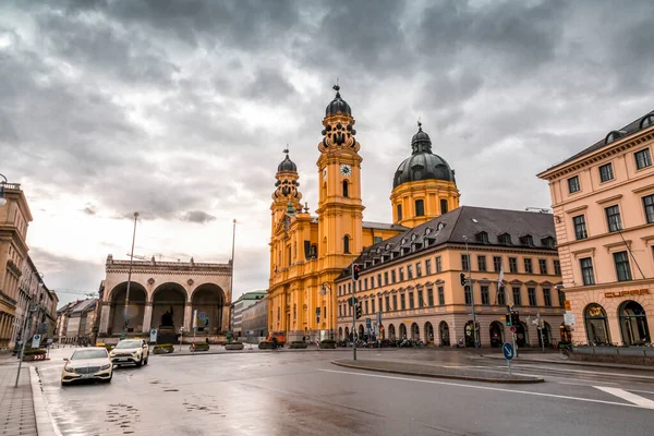 Munique Alemanha Dec 2021 Odeonsplatz Onde Estruturas Significativas Como Feldherrnhalle — Fotografia de Stock