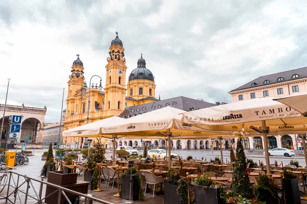 Munique Alemanha Dec 2021 Odeonsplatz Onde Estruturas Significativas Como Feldherrnhalle — Fotografia de Stock