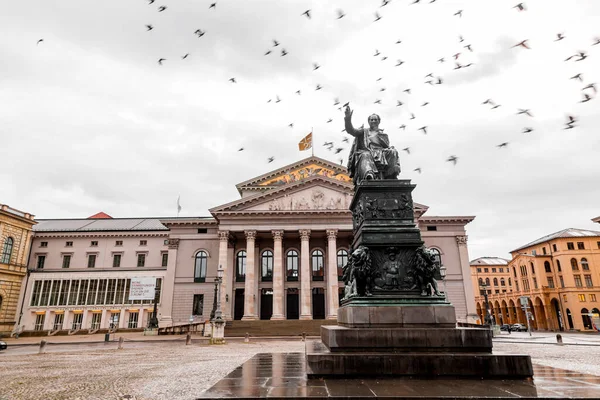 Múnich Alemania Dic 2021 Edificio Nacional Bávaro Teatro Ópera Plaza — Foto de Stock