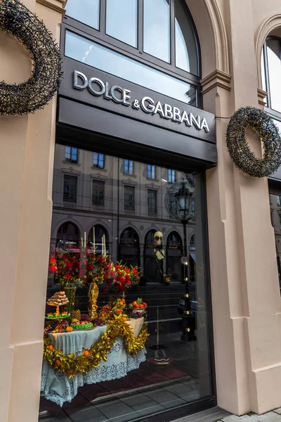 Monachium Niemcy Grudzień 2021 Znak Firmowy Logo Dolce Gabbana Przy — Zdjęcie stockowe